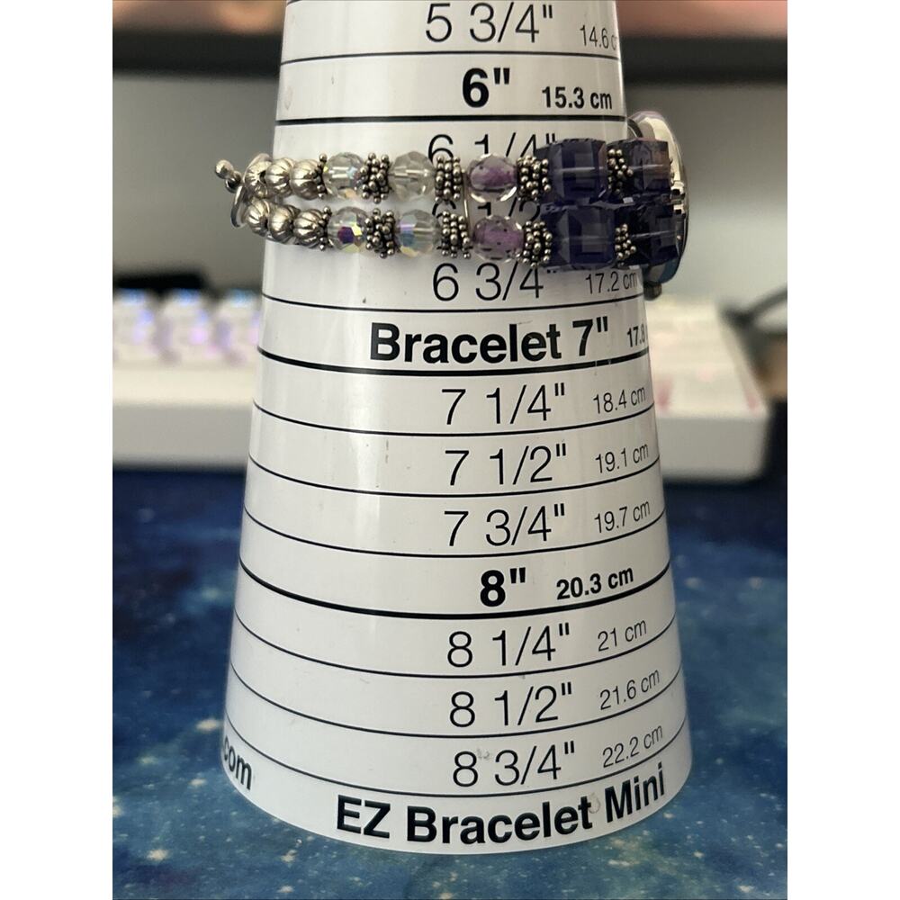 Geneva Silver Tone Purple Stone Band Women’s Quartz Watch - Picture 8 of 8